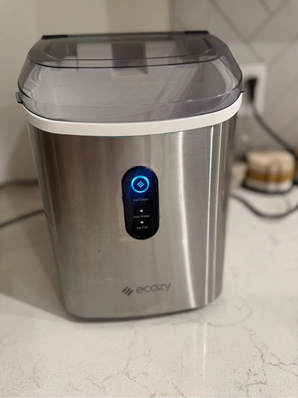 Ecozy Nugget Ice Maker Countertop Pebble Ice Machine Stainless Steel IM-NS280C